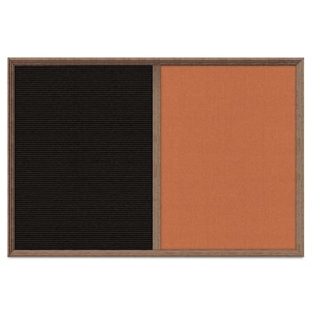 United Visual Products Enclosed Corkboard, 1 Door, 48"x36", 4" Fra UV3423-BRONZE-MEDGRY